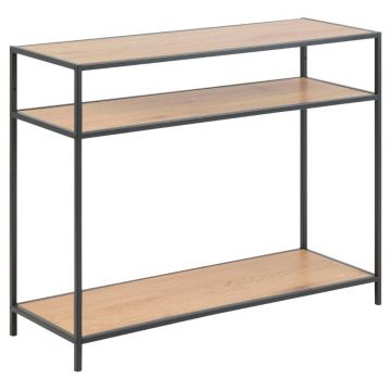 Consola din pal si metal, Seaford III Stejar Wild / Negru, l100xA35xH79 cm