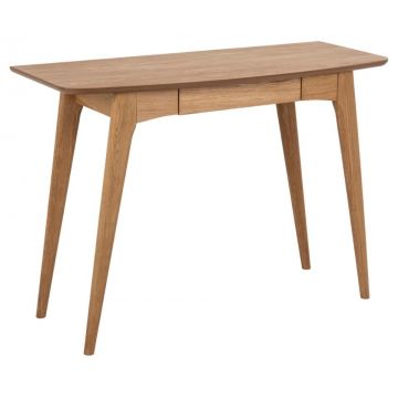 Masa de birou din lemn si furnir, cu 1 sertar, Woodstock Stejar, L105xl45xH74 cm
