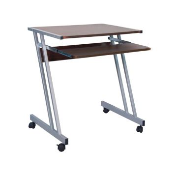 Masa de birou din pal si metal, B-233 Maro Inchis / Aluminiu, L60xl48xH73 cm