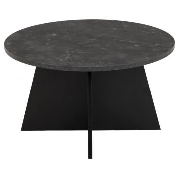 Masa de cafea din pal si MDF, Axis Negru, Ø70xH40 cm