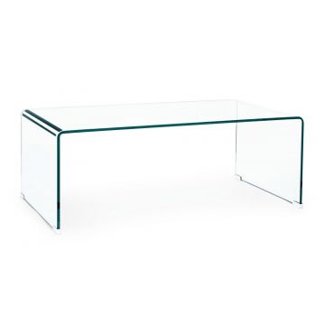 Masa de cafea din sticla, Iride Rectangular Transparent, L120xl60xH43 cm