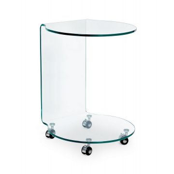 Masa de cafea din sticla, Iride Round Transparent, Ø45xH60 cm