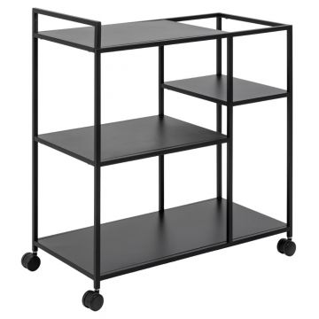 Masa minibar mobila din metal, Newcastle Negru, L78xl40xH85 cm