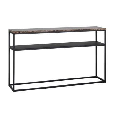 Consola din marmura si Metal Maro/Negru Orion L140xH80cm Richmond Interiors