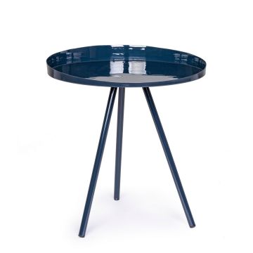 Masa de cafea din metal Anchita Albastru Inchis, L46,5xl46xH50 cm