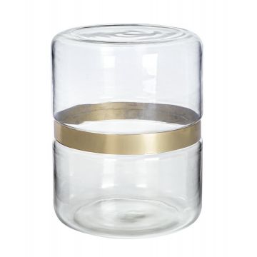 Masa de cafea din sticla si metal Namit Clear Transparent / Auriu, Ø36xH45 cm