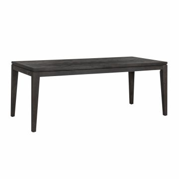 Masa Dreptunghiulara din Lemn masiv de stejar Negru de 6 persoane L200xH77cm Blackbone