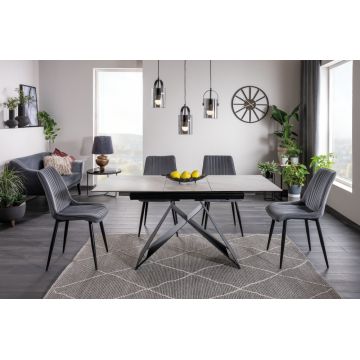 Masa extensibila dreptunghiulara din Ceramica si Metal Alb/Negru Westin SC L120-160xH76cm