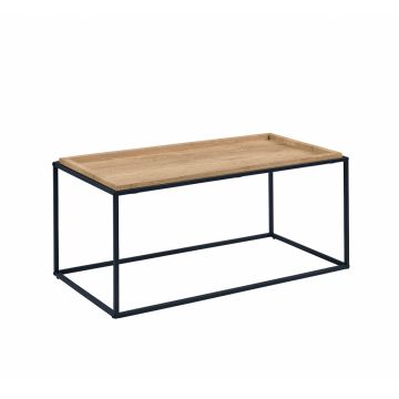 Masuta de cafea Dreptunghiulara din MDF si Metal Maro/Negru Merida L100xH45cm