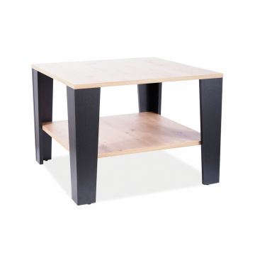 Masuta de cafea Patrata din PAL Maro/Negru Quadra L67xH50cm