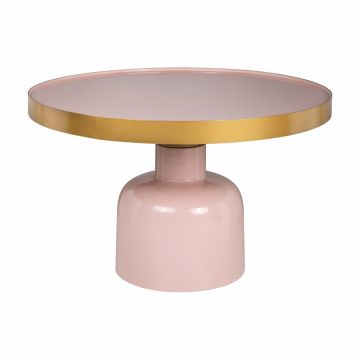 Masuta de cafea Rotunda din Metal Roz D77xH44cm Candy Richmond Interiors