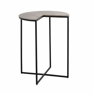 Masuta de colt Asimetrica din Metal si Aluminiu Negru/Gri DxH60cm Arden Richmond Interiors