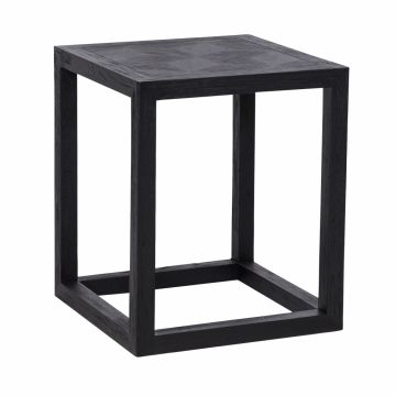 Masuta de colt Patrata din Lemn de stejar Negru L50xH60cm Blax