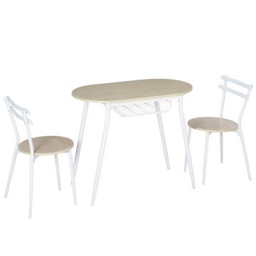 HOMCOM Set de masa cu scaune, Set mobilier pentru bucatarie, masa din MDF, masa de bucatarie | AOSOM RO
