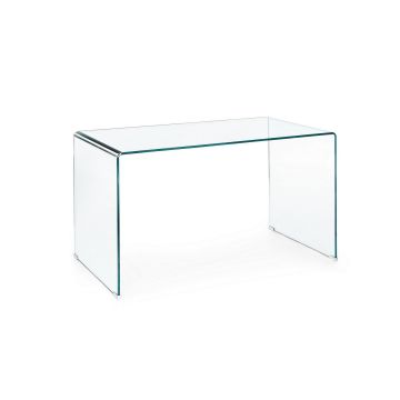 Masa de birou din sticla Iride Transparent, L126xl70xH74 cm