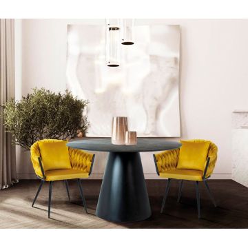 Masa rotunda din MDF Gri/Negru Angel D120xH76cm