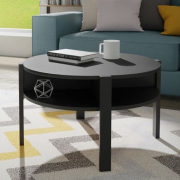 Masuta Cafea Tobago, Negru,74,4 x 45,5 x 74,4 Cm