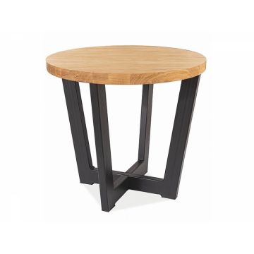 Masuta de cafea Rotunda din PAL si Metal Maro/Negru D60xH76cm Cono