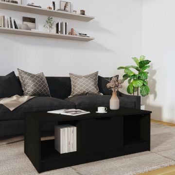 vidaXL Măsuță de cafea, negru, 102x50x36 cm, lemn compozit