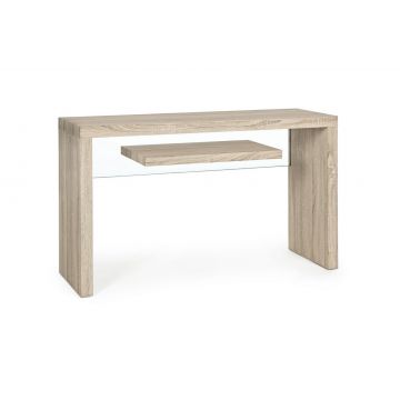 Consola din sticla si MDF, Bilbao Natural, l120xA40xH73 cm