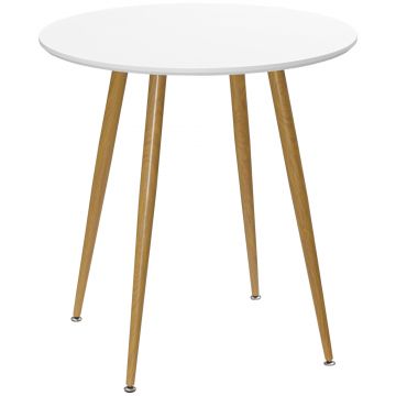 HOMCOM Masa de sufragerie moderna cu blat mat, masa pentru living, masuta de cafea sufragerie living, alb | AOSOM RO