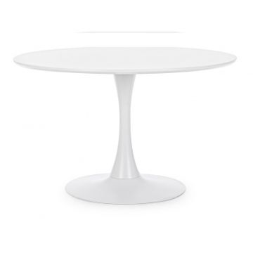 Masa rotunda din MDF si metal Bloom Large Alb, Ø120xH75 cm