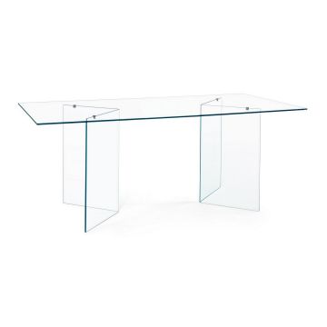 Masa din sticla Iride Rectangular Transparent, L180xl90xH75 cm