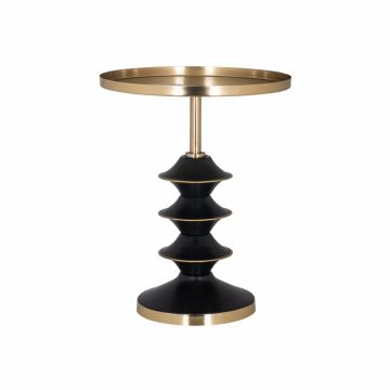 Masuta de colt Rotunda din Metal Auriu/Negru D42xH51cm Archie Richmond Interiors