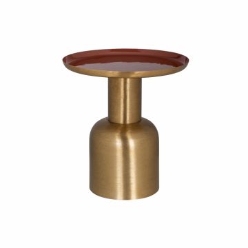 Masuta de colt Rotunda din Metal Maro/Auriu D41xH43cm Inaya