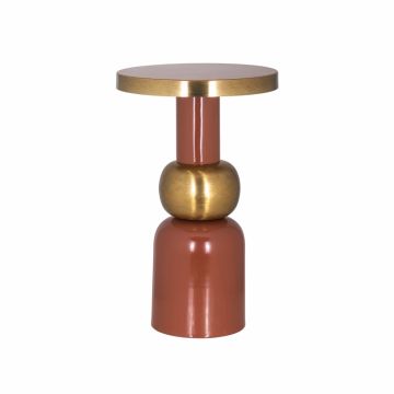 Masuta de colt Rotunda din Metal Roz/Auriu D41xH63cm Jaime