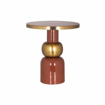 Masuta de colt Rotunda din Metal Roz/Auriu D51xH54cm Jaime
