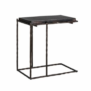 Masuta laterala Dreptunghiulara din Aluminiu Negru L58xH61cm Ventana