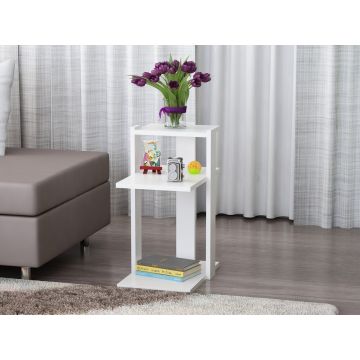 Masuta pentru living Teras, Tera Home, 45x29.5x60 cm, alb