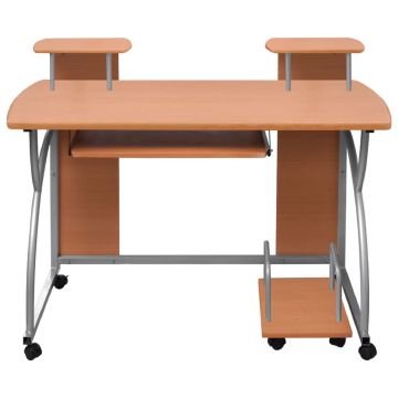 vidaXL Birou de computer, maro, 110x52x88,5 cm, lemn prelucrat