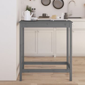 vidaXL Masă de bar, gri, 100x50x110 cm, lemn masiv de pin