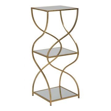 Masuta inalta Twisty Square, Mauro Ferretti, 30x30x80 cm, fier, auriu