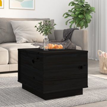 vidaXL Măsuță de cafea, negru, 40x50x35 cm, lemn masiv de pin