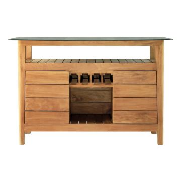 Masă de bar de grădină din lemn de tec 160x90 cm Navy - Ezeis