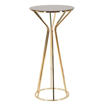 Masuta inalta, Mauro Ferretti, Simple Tall, Ø 40 x 80 cm, fier/sticla, auriu/bronz