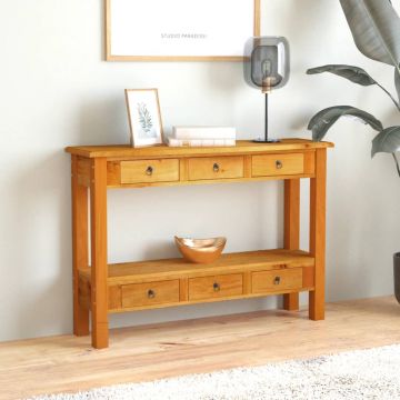 vidaXL Masă consolă cu sertar, 110x30x75 cm, lemn masiv mahon
