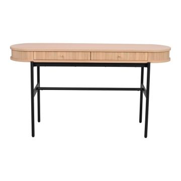 Masă consolă în culoare naturală cu aspect de lemn de stejar 142x47 cm Haddington - Rowico