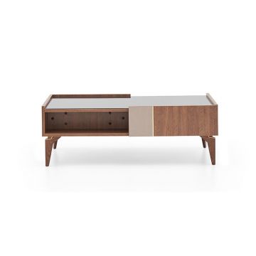 Masa de cafea din pal, Lucia Nuc, L111,2xl69xH38,2 cm