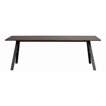 Masă de dining cu blat cu aspect de lemn de stejar 220x90 cm Brigham - Rowico