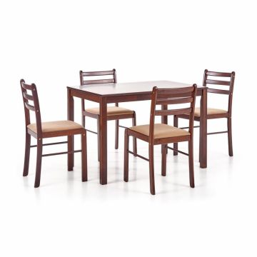 Set STARTER, masa fixa cu 4 scaune, dreptungiulara, 4 persoane, kasztan, 110x72x74 cm