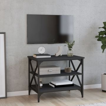 vidaXL Comodă TV, negru, 60x40x50 cm, lemn prelucrat