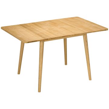 Masa de sufragerie HOMCOM pliabila de 130 cm pentru 4–6 persoane, Stejar | Aosom RO
