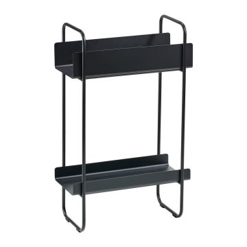 Masă consolă neagră din metal 24x48 cm A-Console – Zone