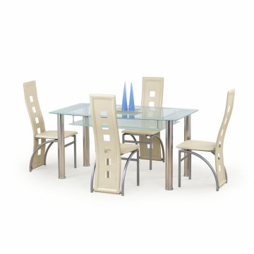 Masa living CRISTAL, sticla, 150x90x77 cm