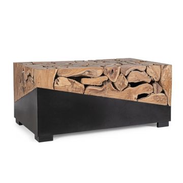 Masuta de cafea Grenada, Bizzotto, 100 x 60 x 45 cm, lemn de tec, design unicat