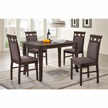 Set masa RH7079T cu 4 scaune RH118-1C, dreptunghiulara, 4 persoane, expresso, 120x75x76 cm